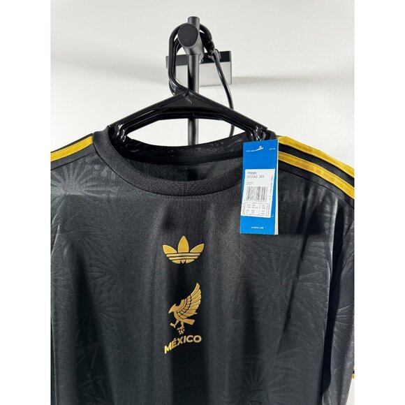 Adidas Mexico De Oro Jersey Black Gold 3XL Trefoil Retro P95985 BNWT Slim Fit - Picture 4 of 6
